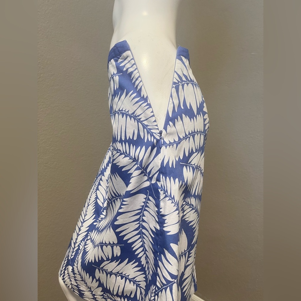 BODEN Women’s Blue Purple & White Leaf Print 100%Cotton A-Line Skirt Size US 6P - Picture 4 of 11